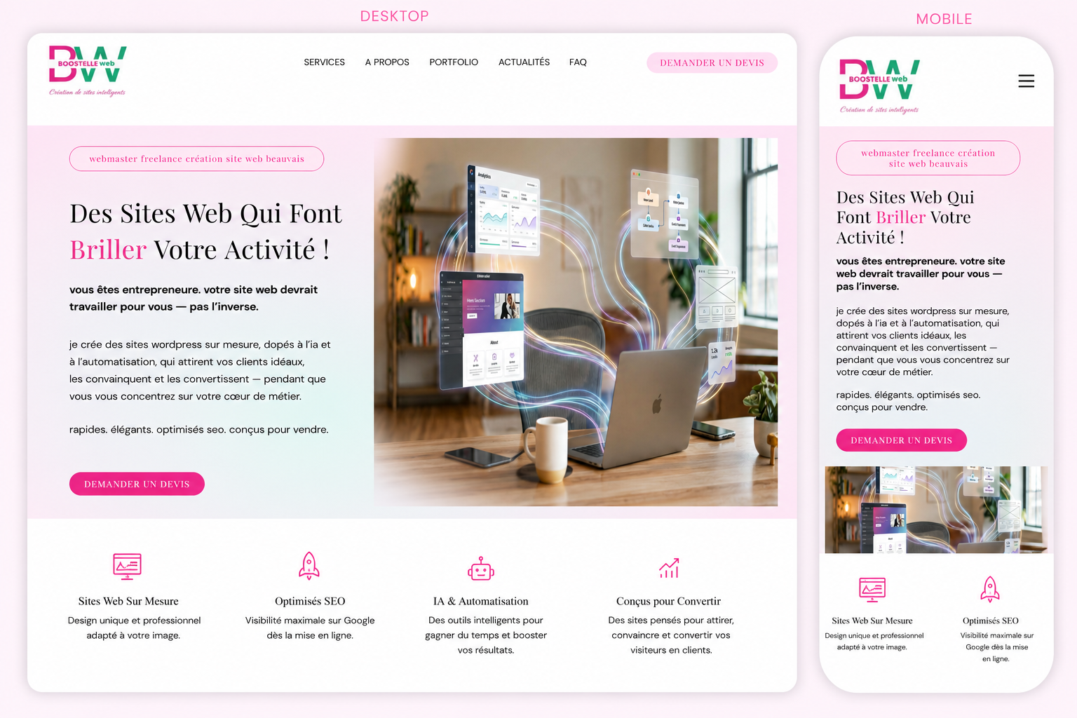 Aperçu du site Boostelle-Web